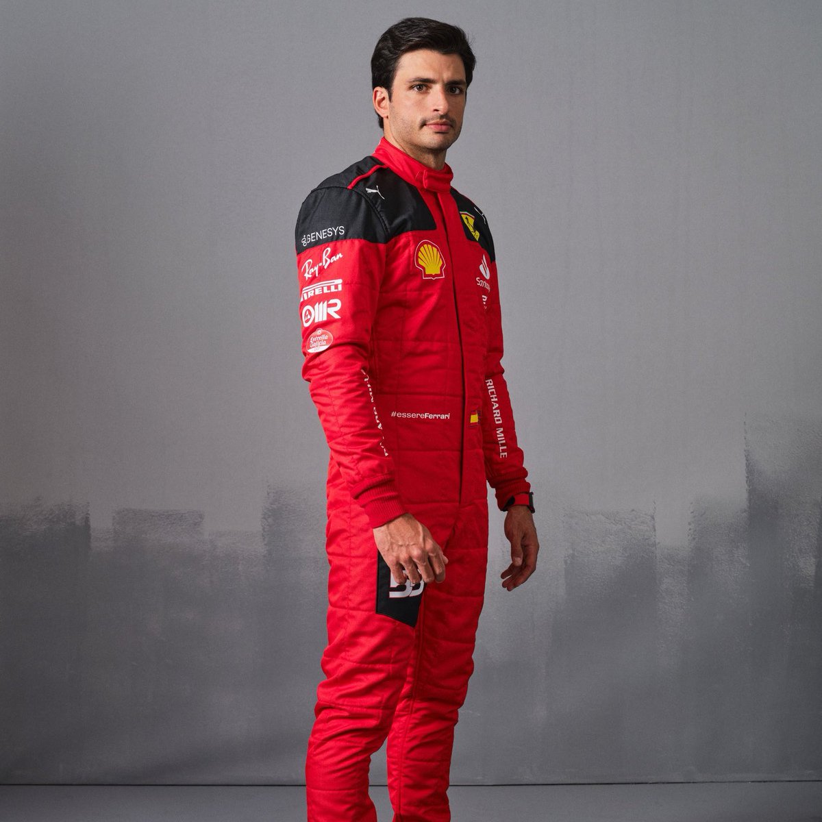 F1's tweet photo. All kitted up in their 2023 gear! 👌

Looking good, Lord Perceval 👑 and Chili 🌶️

#F1 @ScuderiaFerrari @Charles_Leclerc @Carlossainz55 https://t.co/f4aJxAovuG