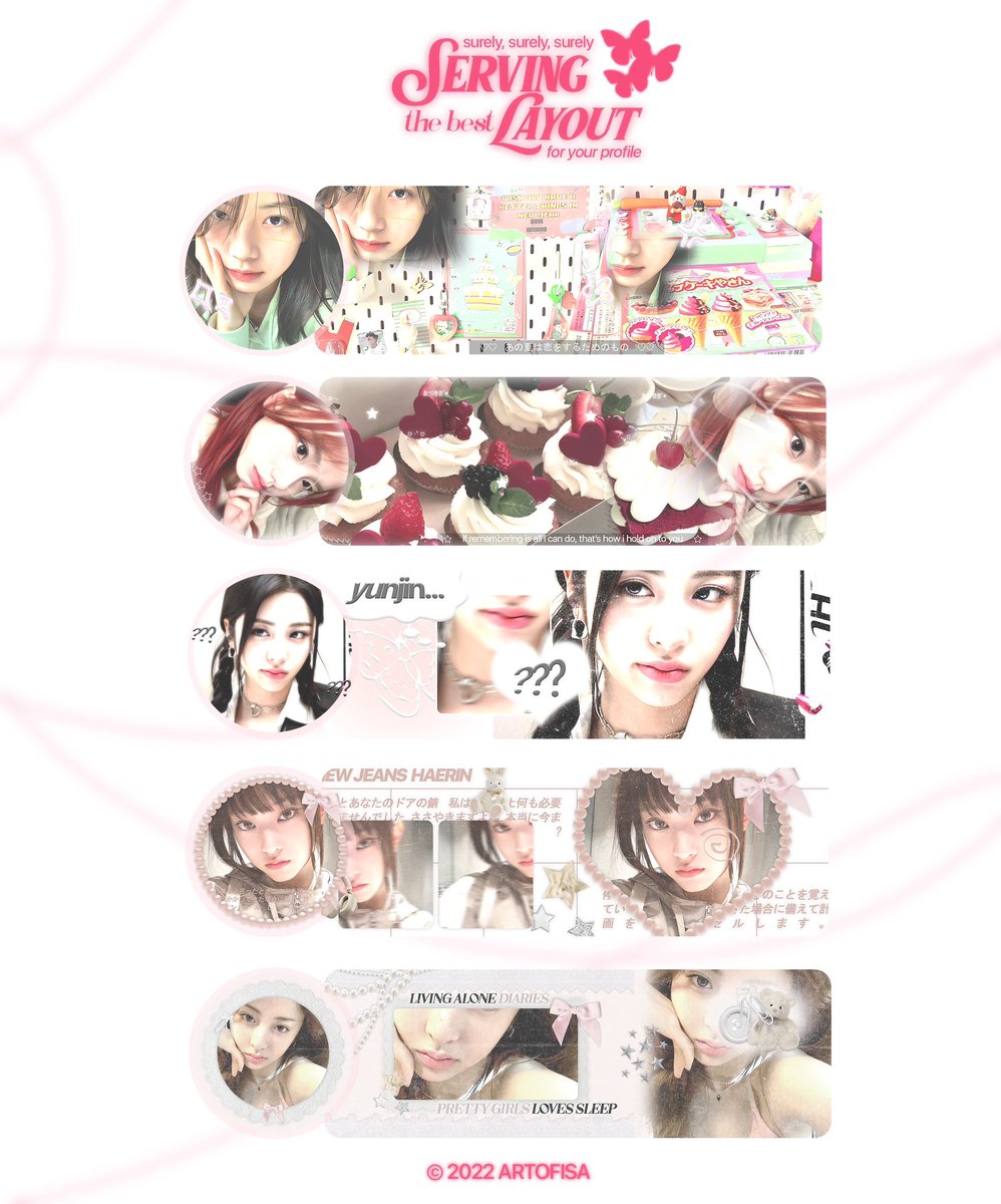 halooo, kak! artofisa's here escorted with the pulchritudinous &amp;&amp; endearing layouts  ₍ᐢ⸝⸝› ̫ ‹⸝⸝ᐢ₎ 💗  
with just 5k-6k/each, you can get an idyllic layout from nifty fingertips!  🩰 ✦ c'mon grab urs! payment qris only ya! 🍬