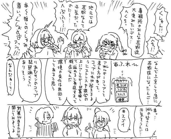 裏紙に描いたユニクスと142'sのマンガです。 