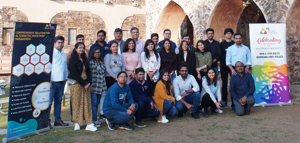 pefrontoffice's tweet photo. The PEFO team came together for a memorable offsite event at Neemrana Fort Palace on 10th &amp; 11th Feb. The event began with reflecting on our amazing 10-year journey &amp; a peek into the future, followed by fun team-building activities, and a cheerful evening with live music &amp; dinner https://t.co/aep761vdKg