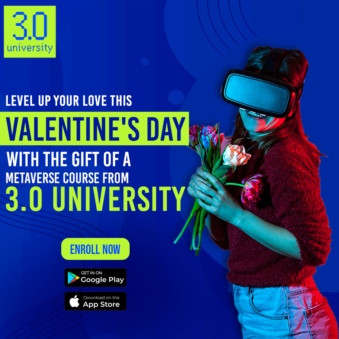real3uni's tweet photo. Level up your love this Valentine's Day with the gift of a Metaverse course from 3.0 University.
.
.
Enroll Today: https://t.co/tv4KNm9kqj
.
.
π·οΈ #3university #3verse #valentines #ValentineDay2023 #Web3Career #web3 #web3courses #Web3community #FreeCourses #Learnb4earn https://t.co/xytB4f6Tg5