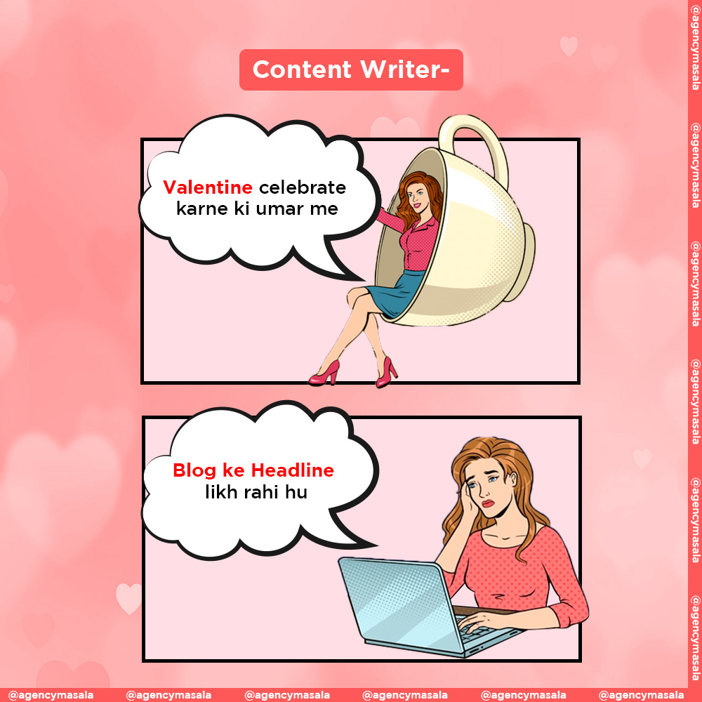 AgencyMasala's tweet photo. Agency professionals celebrating this Valentine's day with loads and loads of work 😢

#AgencyMasala #agencylife #topical #meme #relatablememes #valentinesday #valentines #valentine #hr #designer #socialmediamanager #designing #client #clientdiaries #relatable https://t.co/6pVMcGGejx