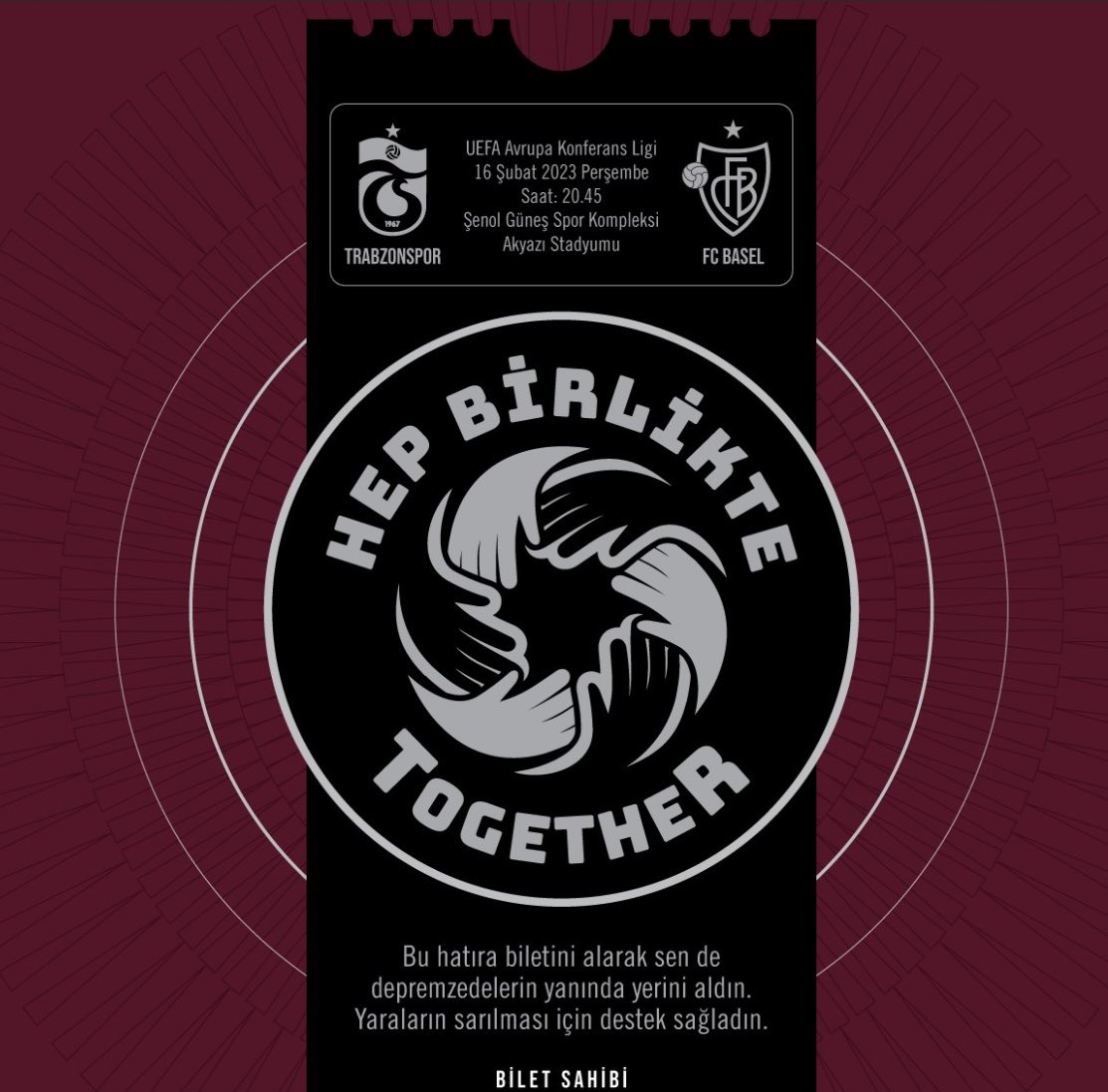 Hatıra biletleri satışta, destek verelim! <a href="/Trabzonspor/">Trabzonspor</a>