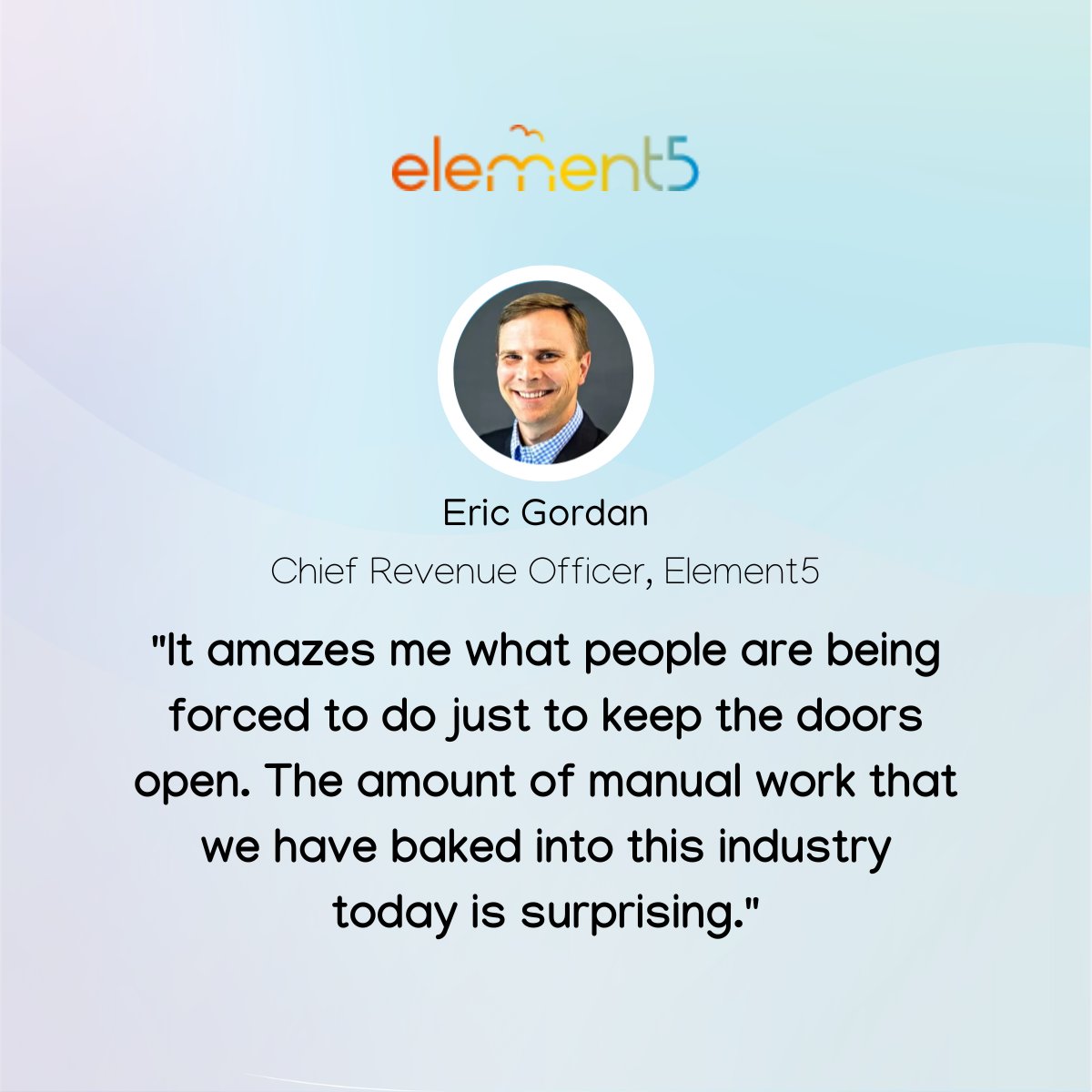 Throwback to when Element5’s Chief Revenue Officer, Eric Gordon, sat down with Home Health Care News to discuss the opportunities of #automation in #postacutecare

Read the full article here - homehealthcarenews.com/2022/06/voices…

#element5 #workflowautomation #homecare #homehealth #snf