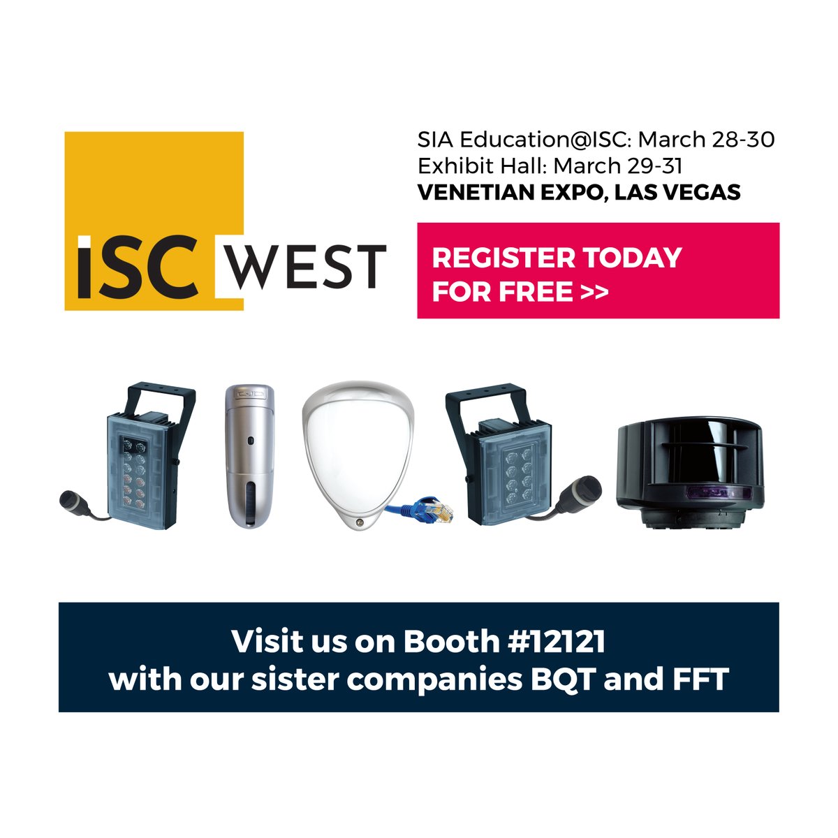 GJDManufacture's tweet photo. GJD is pleased to announce that we are exhibiting at #ISCWest2023 Booth 12121. We are exhibiting alongside our sister companies BQT and Future Fibre Technologies
Register for FREE: https://t.co/MRujhUZJOL
📆 Date: 29th March – 30th March
📍 Venetian Expo, Las Vegas
#ISCNEWS https://t.co/woY1SgSp8i