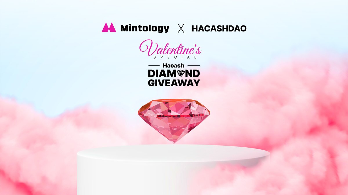 MintologyStudio's tweet photo. 💘Happy Valentine's Day! It's the perfect time to reveal our surprise prizes for 'Defining Love with Mintology' campaign!  

1⃣ Partnered with @HacashDAO to giveaway this beautiful Virtual Diamond to make your month brighter 💎

 Check the 🧵for more prizes and how to join! https://t.co/bLVsvfVwES