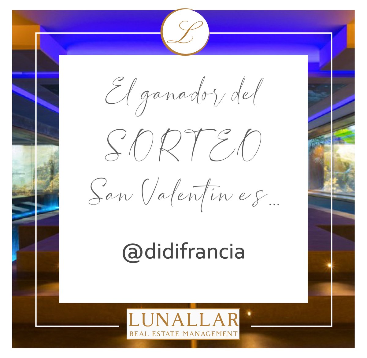LunaMayca's tweet photo. ⚠️ ATENCIÓN! Ya tenemos a la ganadora de nuestro SORTEO PACK DISFRUTAR EN HOTEL BOUTIQUE MiM SITGES ⚠️ ⚠️

ENHORABUENA 👉 didifrancia 👈  HAS SIDO LA GANADORA 🏆 (Participante en instagram)

FELIZ SAN VALENTÍN

#lunallar #SORTEO  #SanValentin  #love  #Enamorados https://t.co/q5fysVgI4w