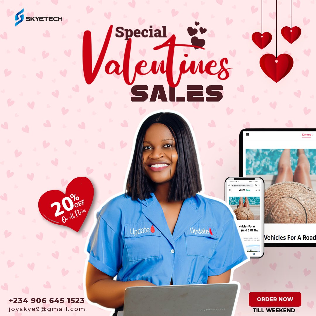 Joyskye3's tweet photo. Happy Valentine’s Day to our beloved clients.❤️🎁🎉
Thank you for your continued support and patronages.

To express our appreciation, we are running a special discount sale on all our website services.

#valentinepromo #valentinesday2023 #webdev #webdevelopment #web #freelance https://t.co/YJfT9pRIcs