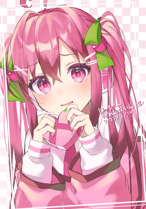 桜チョコミク #初音ミク #バレンタイン 