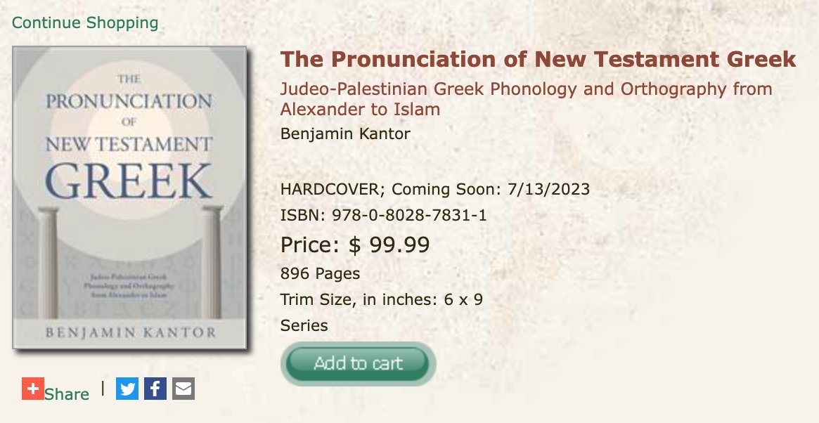 KoineGreekcom's tweet photo. After years of research and work, documenting spelling variants in ≈4500 inscriptions &amp; papyri, I'm excited to see these two books coming!

https://t.co/xE5KDbKpu2

Big one is about 900 pages so you get ALL data &amp; analysis

Short one is 144 pages for a concise pedagogical guide https://t.co/CH2XBw6gRc