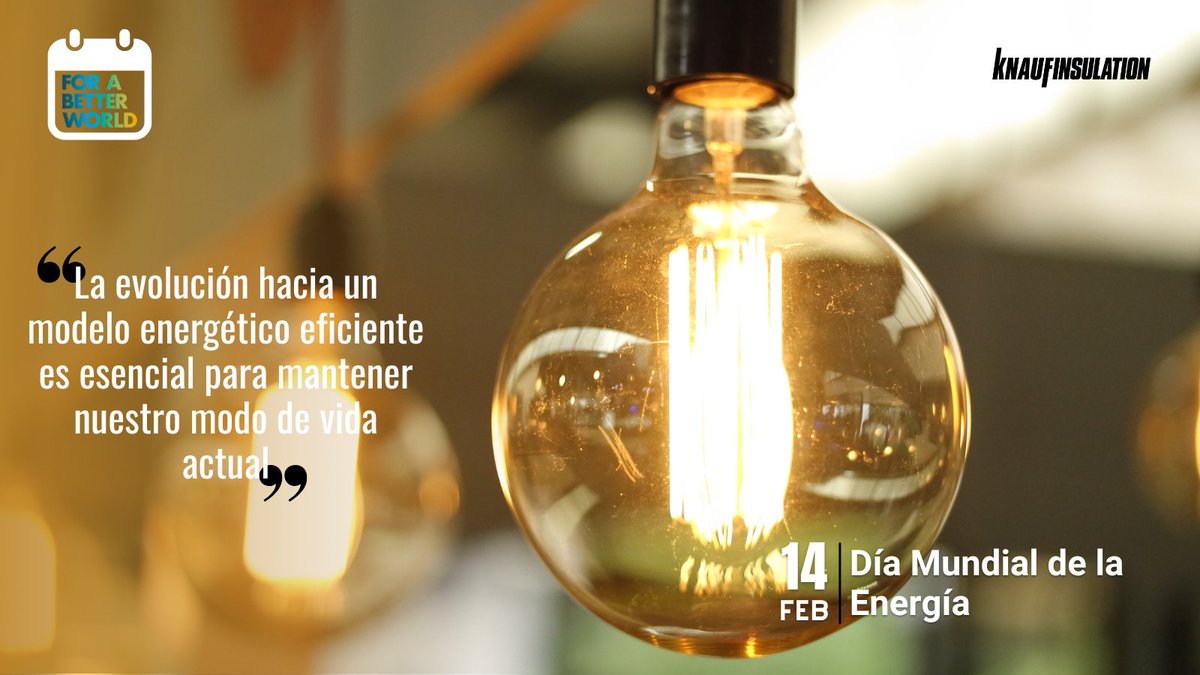 KnaufInsulSpain's tweet photo. ⚡Hoy es el #DíaMundialdelaEnergía, cuyo objetivo es promover el uso de las #energíasrenovables🌱 además del uso  eficiente de la #energía.

Debemos crear #edificioseficientes y #sostenibles para el mañana➡️https://t.co/6cqLfUGFqI.

#ForABetterWorld https://t.co/SpxoBS8wE8