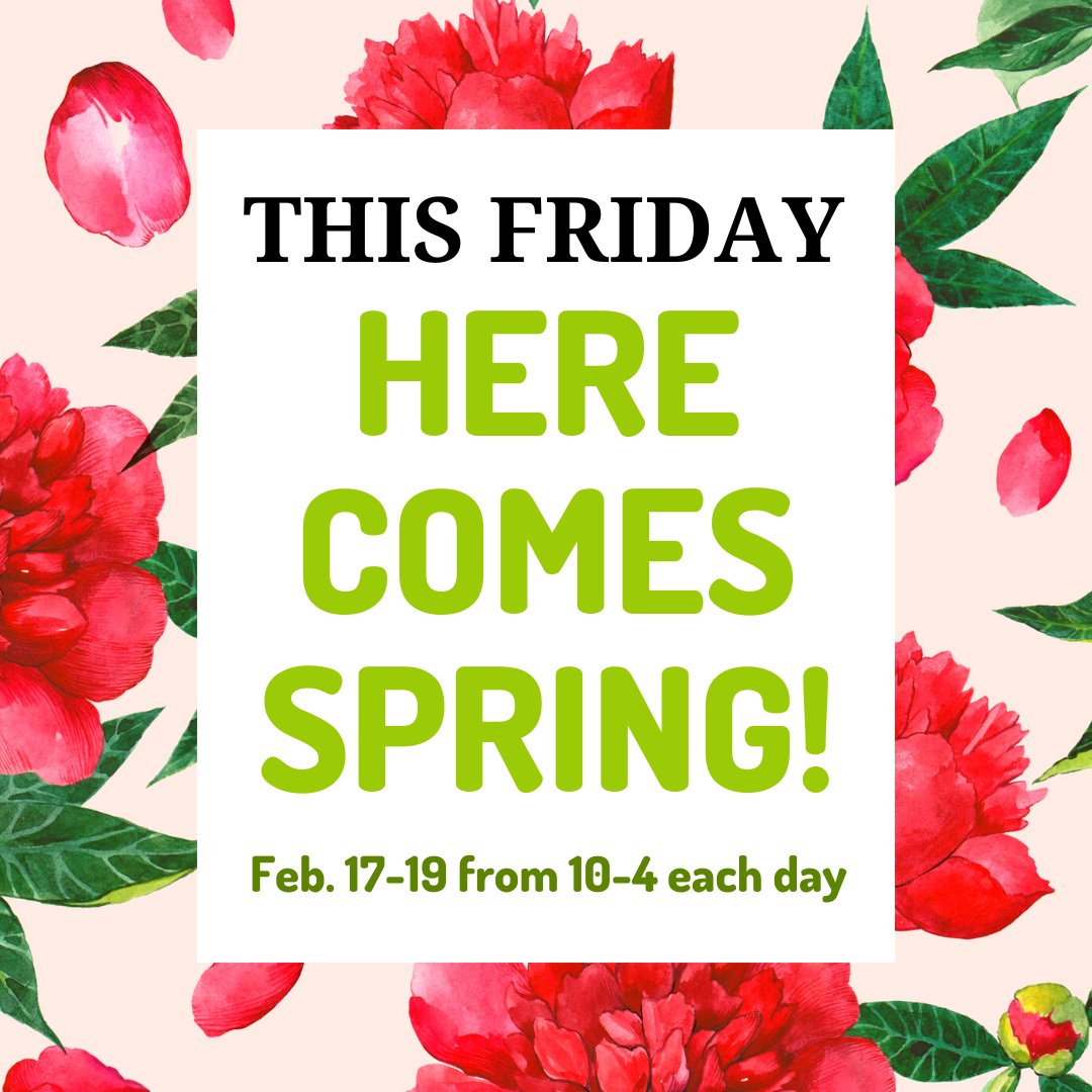 Event reminder! Here Comes Spring starts this Friday, Feb. 17-19 from 10-4 daily. Enjoy Spring home decor inspiration, food trucks, wine tastings, local plants, and shopping! P.S. Happy Valentine's Day, grab a gift card online for an INSTANT gift to give - mailchi.mp/chartreuseandc…