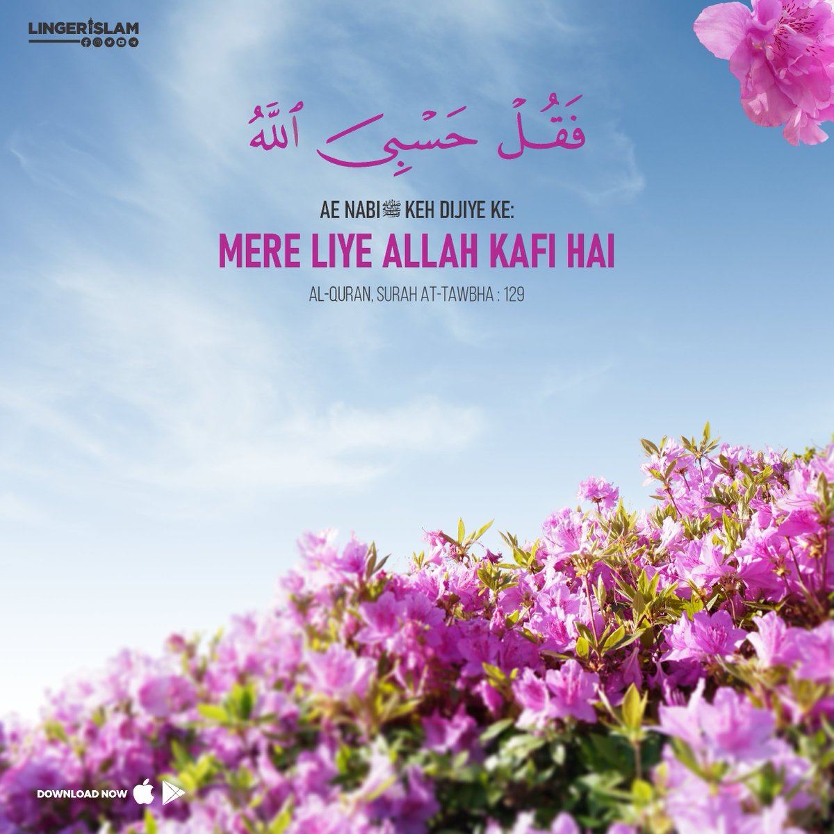 MillatCo's tweet photo. Mere Liye Allah Kafi Hai.
Al-Quran, Surah At-Tawbha : 129
#Lingerislam #Linger #Allah https://t.co/pWXj0j1jQE