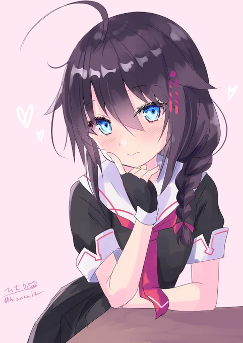 「提督、えーと、あのね」バレンタインでもじもじする時雨#艦これ版深夜の真剣お絵描き60分一本勝負#艦これ版真剣お絵描き60分一本勝負_20230213 
