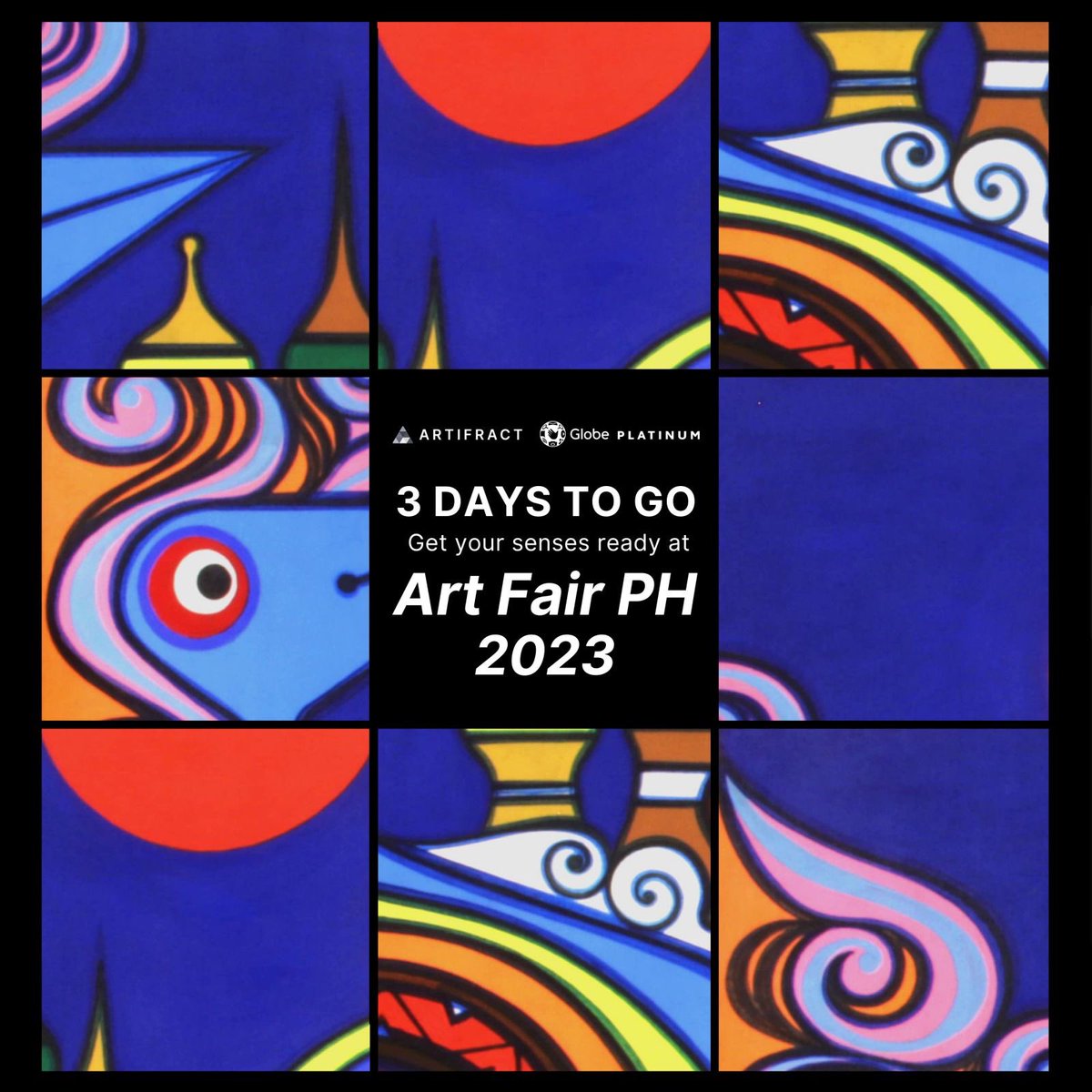 ArtifractI's tweet photo. Something exciting is coming! 👀 Let the countdown begin! We’re ecstatic to meet you in this year’s Art Fair PH! See you soon!⭐️
#nft #artworks #fractionalizednft #nftworld #nfts #nftmagazine #nftdrops #nftproject #Artifract #artinvestment #GlobePlatinum #OwnTheExtraordinary https://t.co/FgFHgPxrlE