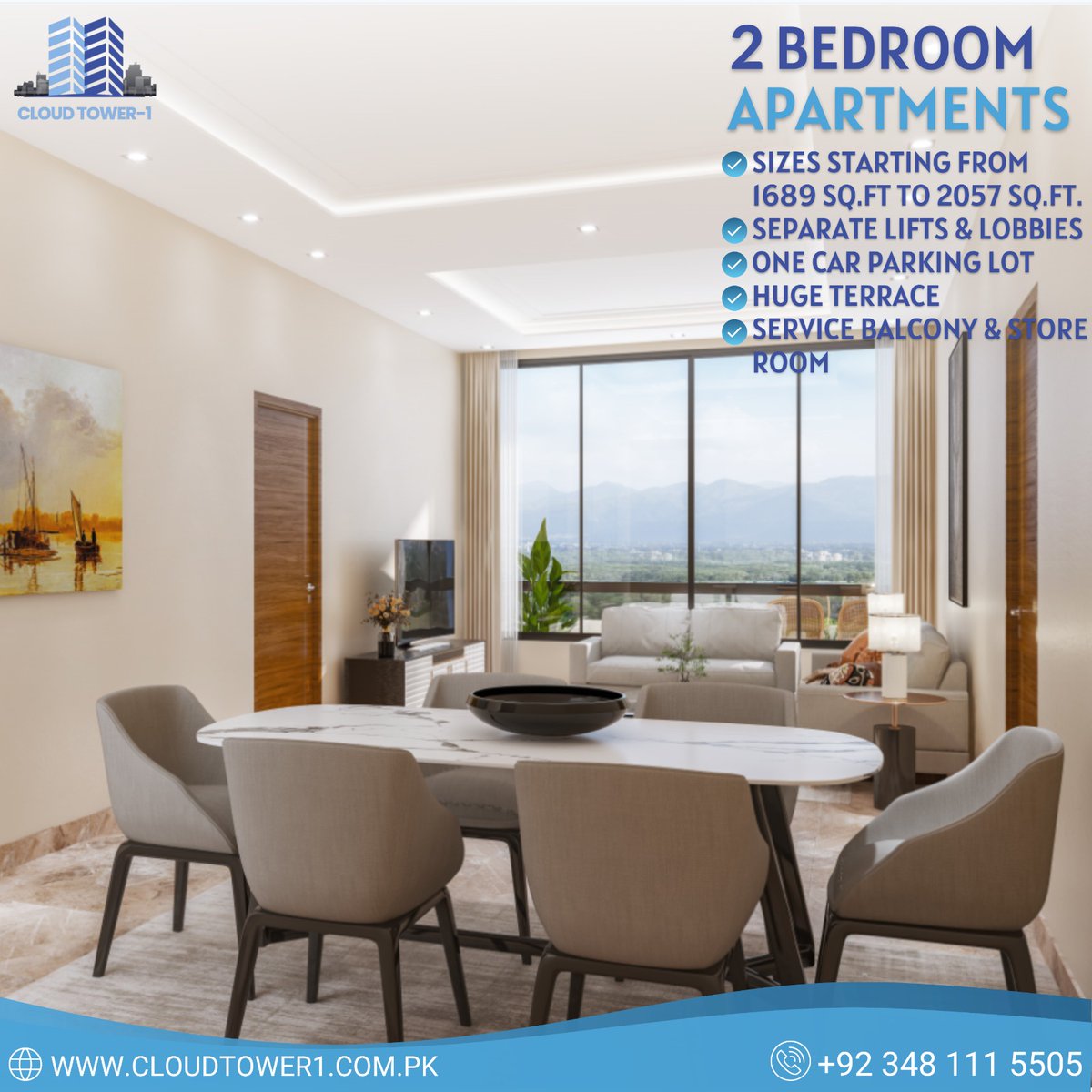 cloudservicespk's tweet photo. Take a step forward and invest today for a better future. State-of-the-art residential apartments, in the heart of the capital city. Hurry up and don’t miss an exciting opportunity to own your 2 bedroom Luxury Apartment in Cloud Tower-1.
#apartments #cloudtower1 #2BEDAPARTMENTS https://t.co/sfPQoaIn9f