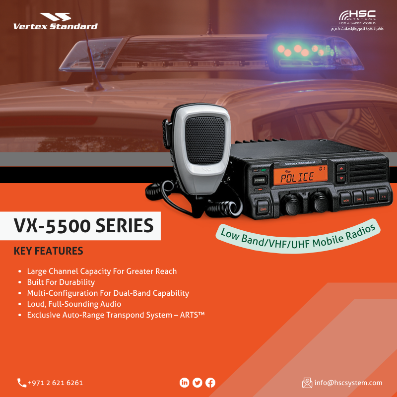 HSCSystem's tweet photo. The VX-5500 Series radios deliver reliable and easy-to-use communications for your networked, dual-band operation.
#HSCS #forasaferworld #uae #abudhabi #vertexstandard #digitaltransformation #technology #UHF #VHF #mobileradios #innovation
#نعمل_نخلص
#نتصدر_المشهد https://t.co/KdyJgBKqeb