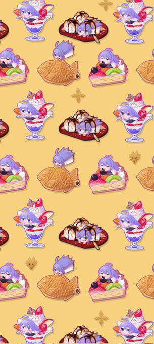 ノベルティのシールに寄稿したイラストを自分用に壁紙風にしたやつです 