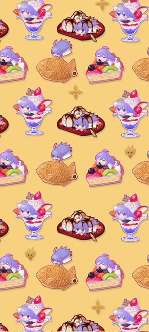 ノベルティのシールに寄稿したイラストを自分用に壁紙風にしたやつです 