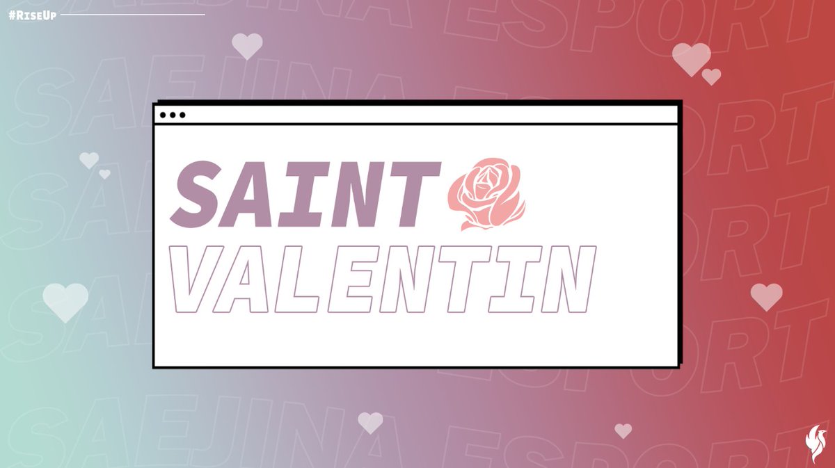 Pouvez-vous entendre le son des cœurs qui palpitent ? 💖

Saejina Esport vous souhaite une bonne Saint-Valentin !

Des bisous et du chocolat ! Nous espérons que tout le monde profitera de cette fête auprès de la personne que vous aimez !

#RiseUp
