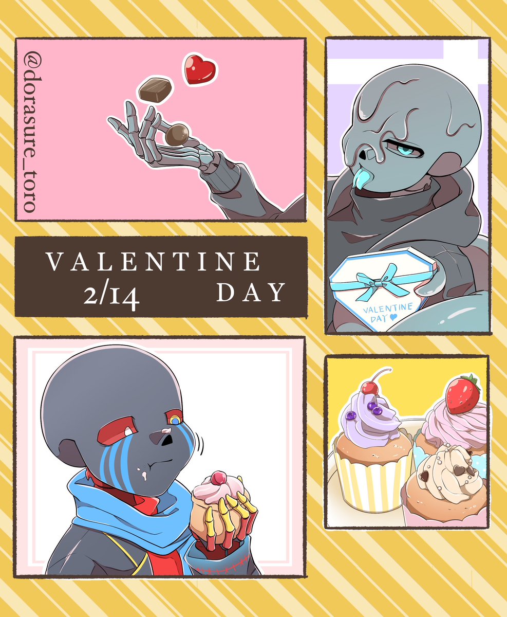 #undertaleAU #nightmaresans #errorsans 
メア様のチョコはロシアンルーレットでエラーくんは全部自分用なんだよかわいいね