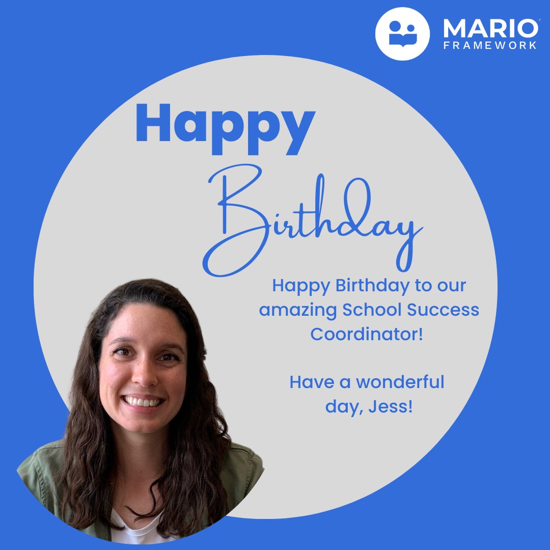 marioeducation's tweet photo. Have a wonderful birthday Jess!
#RelationshipsMatter #MARIOFramework #MARIObirthdays #mario #teamwork https://t.co/aZSwtHZPCf