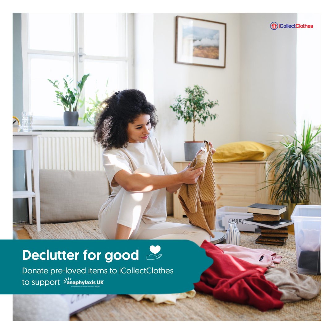 AnaphylaxisUK's tweet photo. #Donate unwanted clothes, accessories, and more via our trusted partner, #iCollectClothes, and raise money for #AnaphylaxisUK.
Book your next-day collection: https://t.co/XXJ841AELh
#anaphylaxis #allergy #clothesdonation #preloved #icollect #clothes #charity https://t.co/Atn0UqKLoU