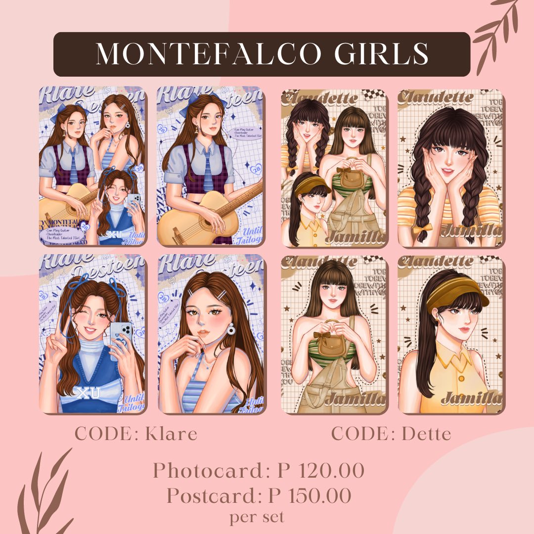 cosineshop's tweet photo. This Heart’s Day, let’s add up these art prints to your collection.

Get your favorite Montefalco Girls, and our well-loved ADA couples art works made by Astridityyy

Relive the HS life of Riguel and Lili with these lovely art works by Zeinarts https://t.co/LhZX2EoSDu