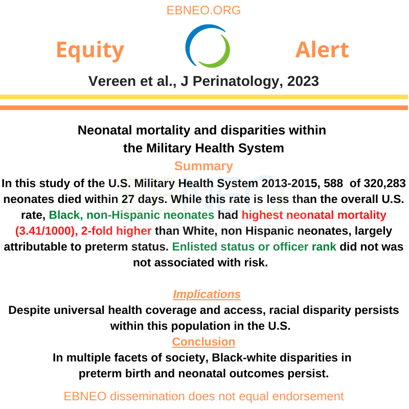 EBNEO's tweet photo. Racial disparity in neonatal mortality in the U.S. Military Health System https://t.co/qKRuZc0nEN
#ebneoalerts #equity4babies #EBNEOEquityAlerts #neotwitter #neoEBM
@JPerinatology @Dr_Rasheda https://t.co/N9lkscXzCM