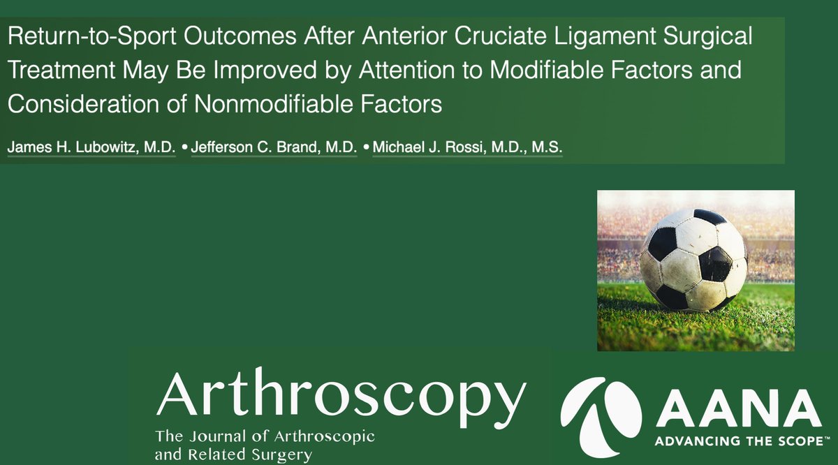 ArthroscopyJ's tweet photo. #Return-to-Sport outcomes after #ACL #Surgery may be improved by attention to modifiable factors.... from @JamesLubowitzMD @JeffersonBrand7 @MichaelRossiMD 

https://t.co/nzFx7vAmE7 https://t.co/otroKiupUx