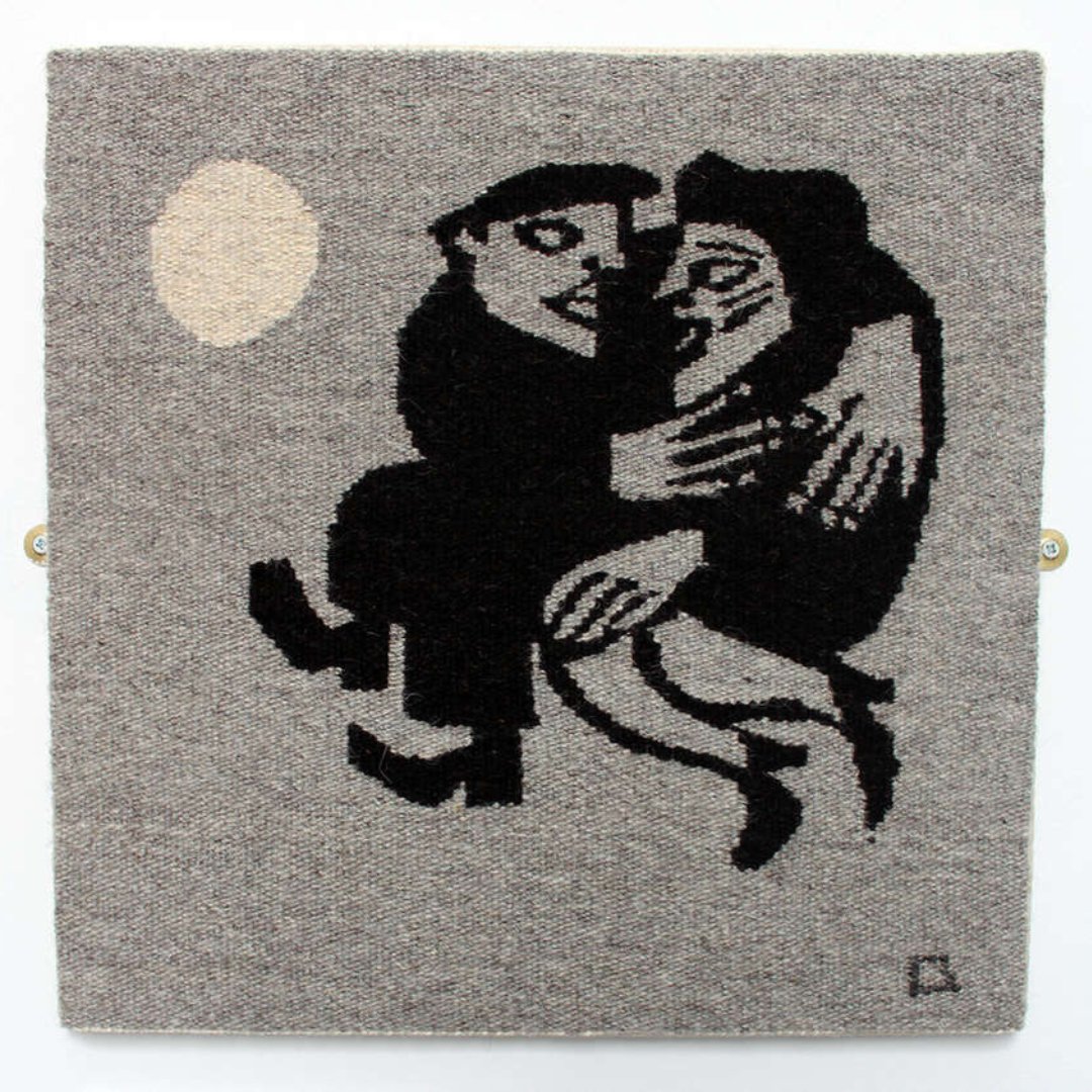 DovecotStudios's tweet photo. Happy Valentines Day 🌹
Willie Rodger's 'Wee Cuddle'
Woven by Emily Fogarty in 2013, Wee Cuddle is a translation of one of Rodger's linocuts into tapestry illustrating a man and a woman embracing in a ‘wee cuddle’ under moonlight.
#valentines #willierodger #tapestrystudio https://t.co/JpA82mzel9
