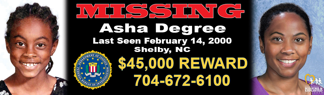 FBICharlotte's tweet photo. 23 years ago today, Asha Degree disappeared. We need your help to give her family answers. Help us #FindAsha. There is a reward of up to $45,000.
https://t.co/kJ2obBqox3 https://t.co/tihC0ufLiU