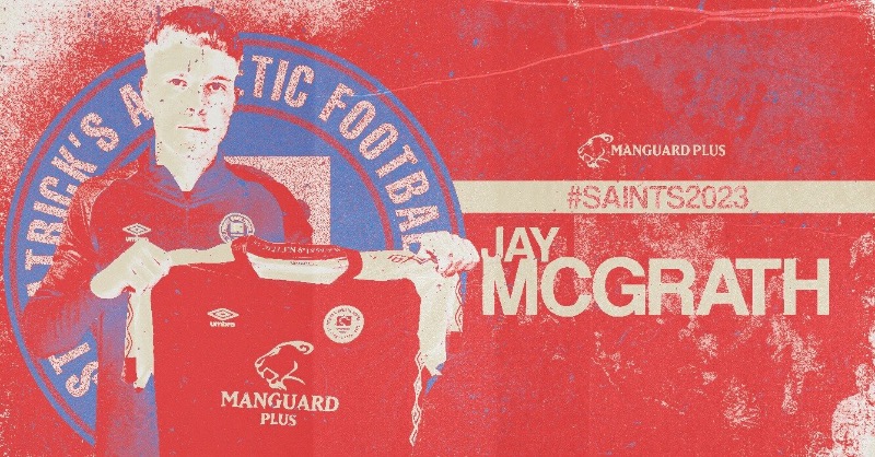 stpatsfc's tweet photo. 📝 We are delighted to announce the signing of Jay McGrath on loan from Championship side @Coventry_City, subject to international clearance

Our new centre back &amp; Manager Tim Clancy have been telling us more on our website

🤝 Welcome @JayyMcGrath

#StPatsFC #Saints2023