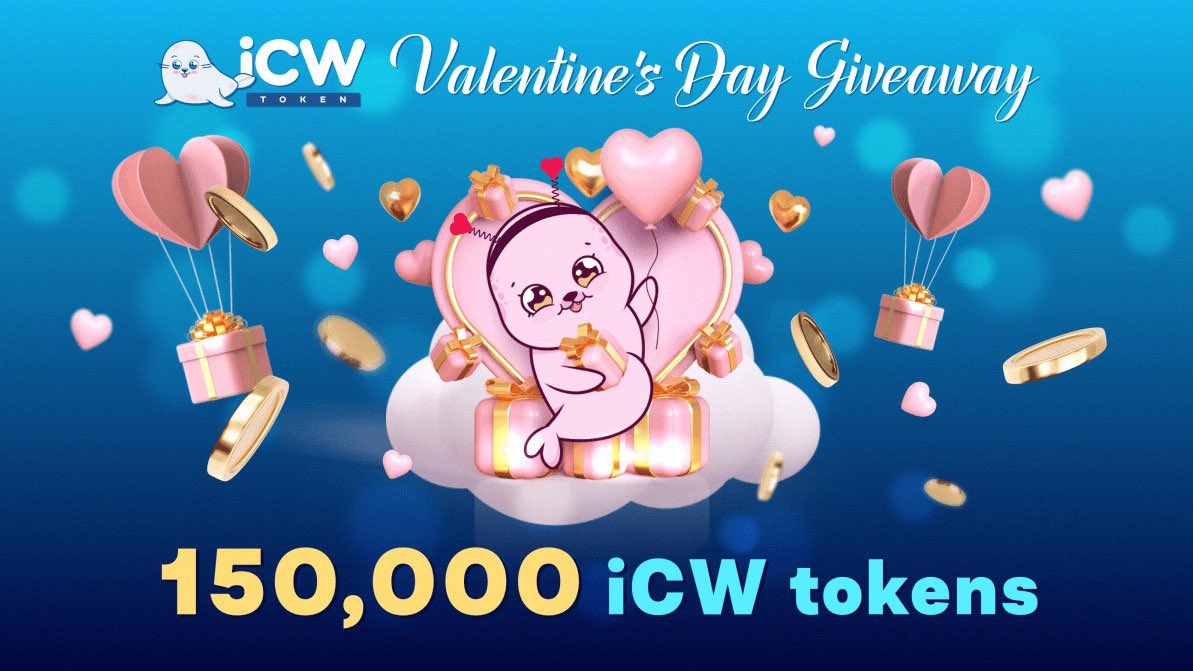 ❤️iCW Valentine's Day Giveaway ❤️

🎁Prize Pool - $3000🎁

💎Don't miss this fantastic opportunity to win!💎 Join here ➡️ gleam.io/BBZMd/icw-vale…

Start🗓: 14th February at 12:00 PM UTC
End 🗓: 28th February at 12:00 PM UTC

🥇 150 000 iCW tokens up for grabs 🥇

#iCW #Giveaway