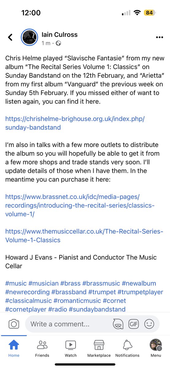 ICulross's tweet photo. https://t.co/wfPDgX76Uy

https://t.co/iS1JI7GK3a

https://t.co/yiMJAjtyDT
@HowardJEvans @TheMusicCellar 

#music #musician #brass #brassmusic #newalbum #newrecording #brassband #trumpet #trumpetplayer #classicalmusic #romanticmusic #cornet #cornetplayer #radio #sundaybandstand https://t.co/cbGWyyy8nq