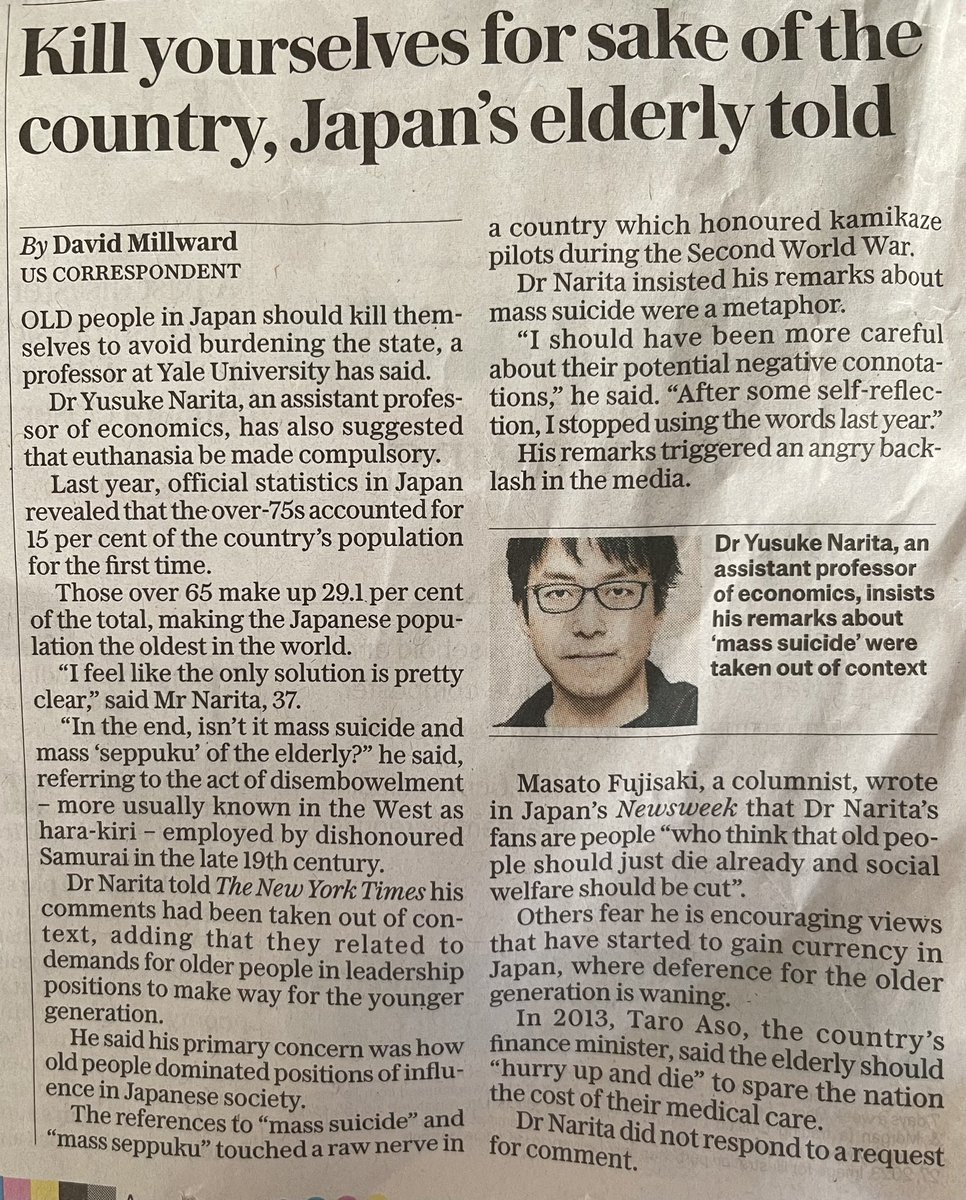 jameswoudhuysen's tweet photo. Islamophobia? Forget it. #Gerontophobia? Now that really IS a problem. From yesterday's Telegraph #oldies #generationwars https://t.co/SZQOIr4M04