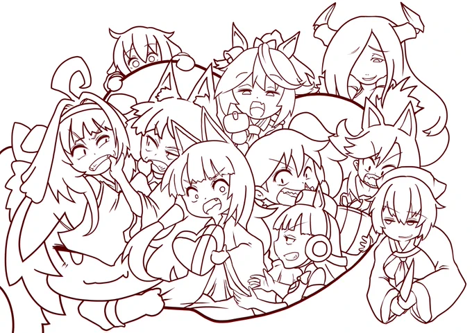 今年のバレンタイン絵(未完成)色付きは明日以降 