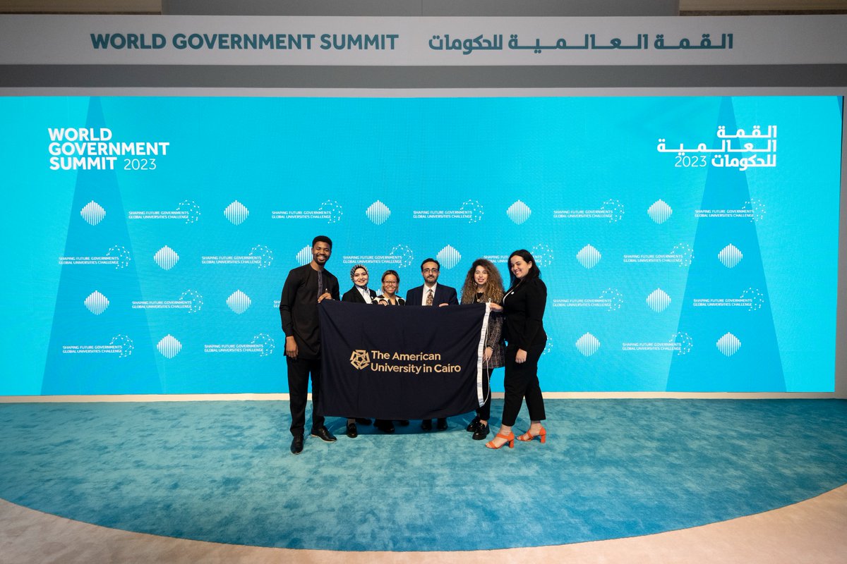 aucppad's tweet photo. Yesterday, the Global Universities Challenge kicked off as part of the @WorldGovSummit in Dubai! Good luck to the PPAD team representing @AUC this year! You're all #MakingAUCProud.

#wgs2023 #WorldGovSummit https://t.co/hcXAXVaU00