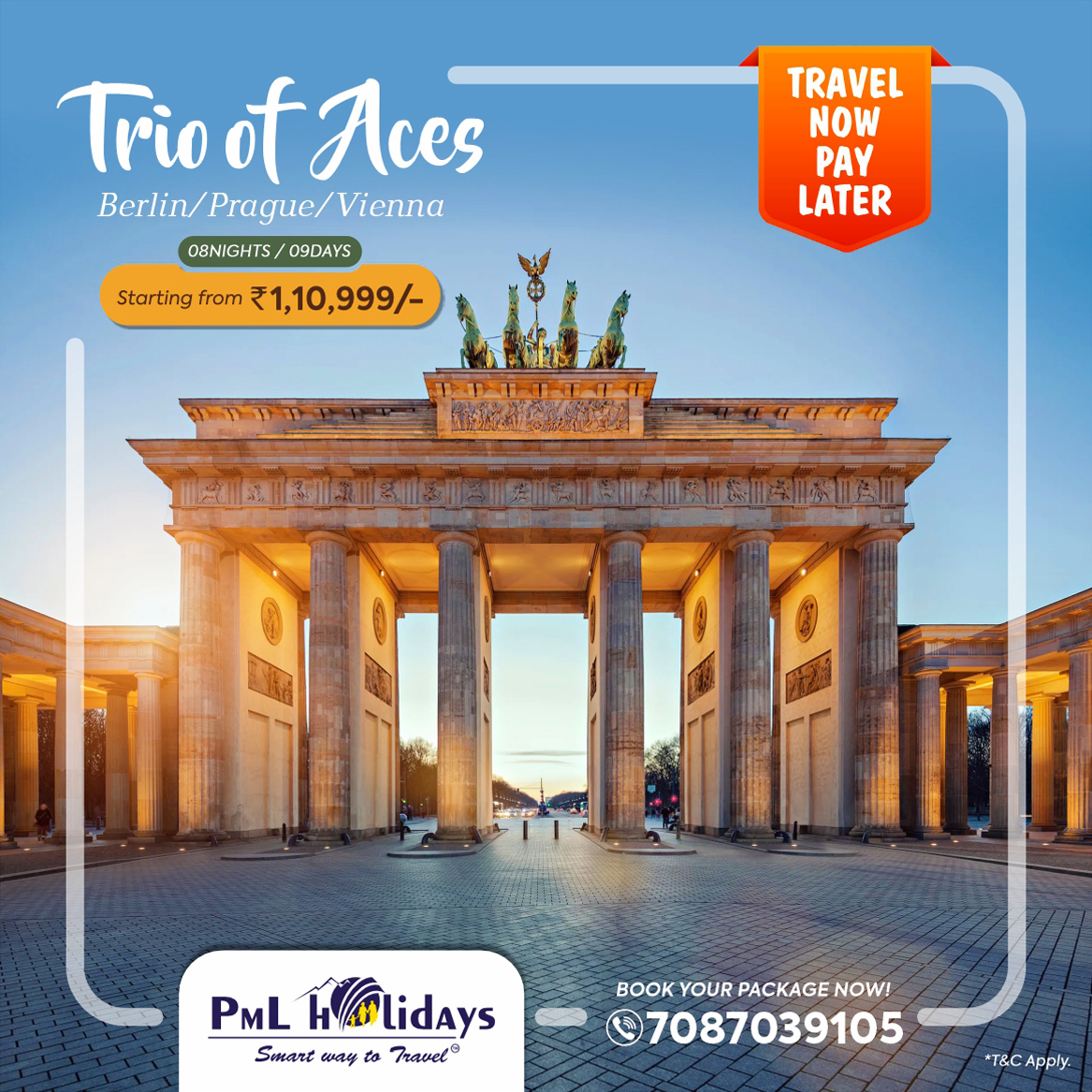 PmlHolidays's tweet photo. Explore Trio of Aces- Berlin, Prague, Vienna
8N/9D Holiday Package!
Starting from Rs. 1,10,999

With PML Holidays now you can avail "Travel Now, Pay Later" offer!

For more info call: 7087039105
#europe #trioofaces #berlin #prague #vienna #pmlholidays #paulmerchants https://t.co/Huj55VViSw