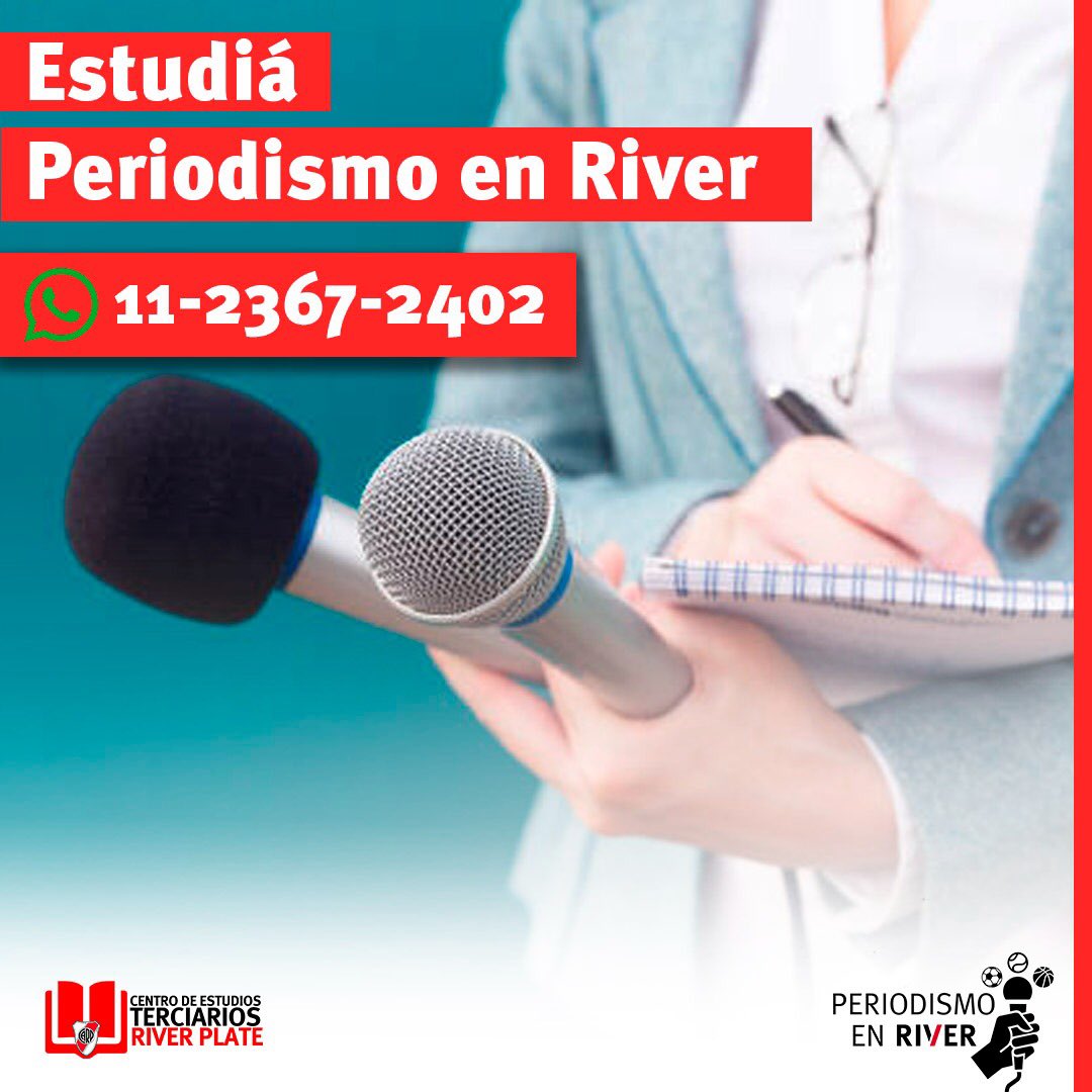Consultanos por #WhatsApp y te brindamos asesoramiento de inmediato para que puedas estudiar #PeriodismoEnRiver 

📲 Escribinos al 11-2367-2402