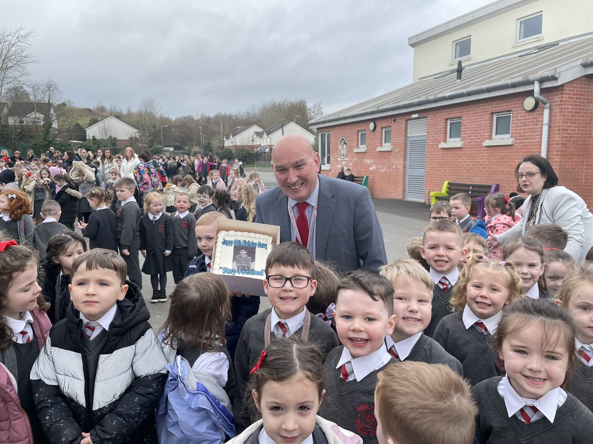 The boss is 60.  Happy birthday from all the pupils and staff. 🎉🎉🎂🎂🎂@DerryHoly <a href="/principalhfps/">HolyFamilyPSDerry</a>