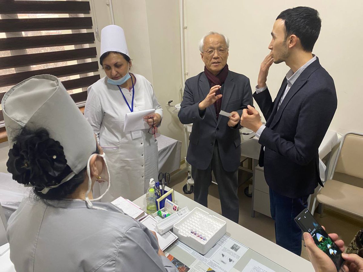 PKofih's tweet photo. #KoFIh has long cooperated with the Research Institute of Virology, Uzbekistan. We discussed strengthening of collaboration on cervical cancer screening. Also, we had a tour of a polyclinic implementing the program. https://t.co/sSDU7qR31W