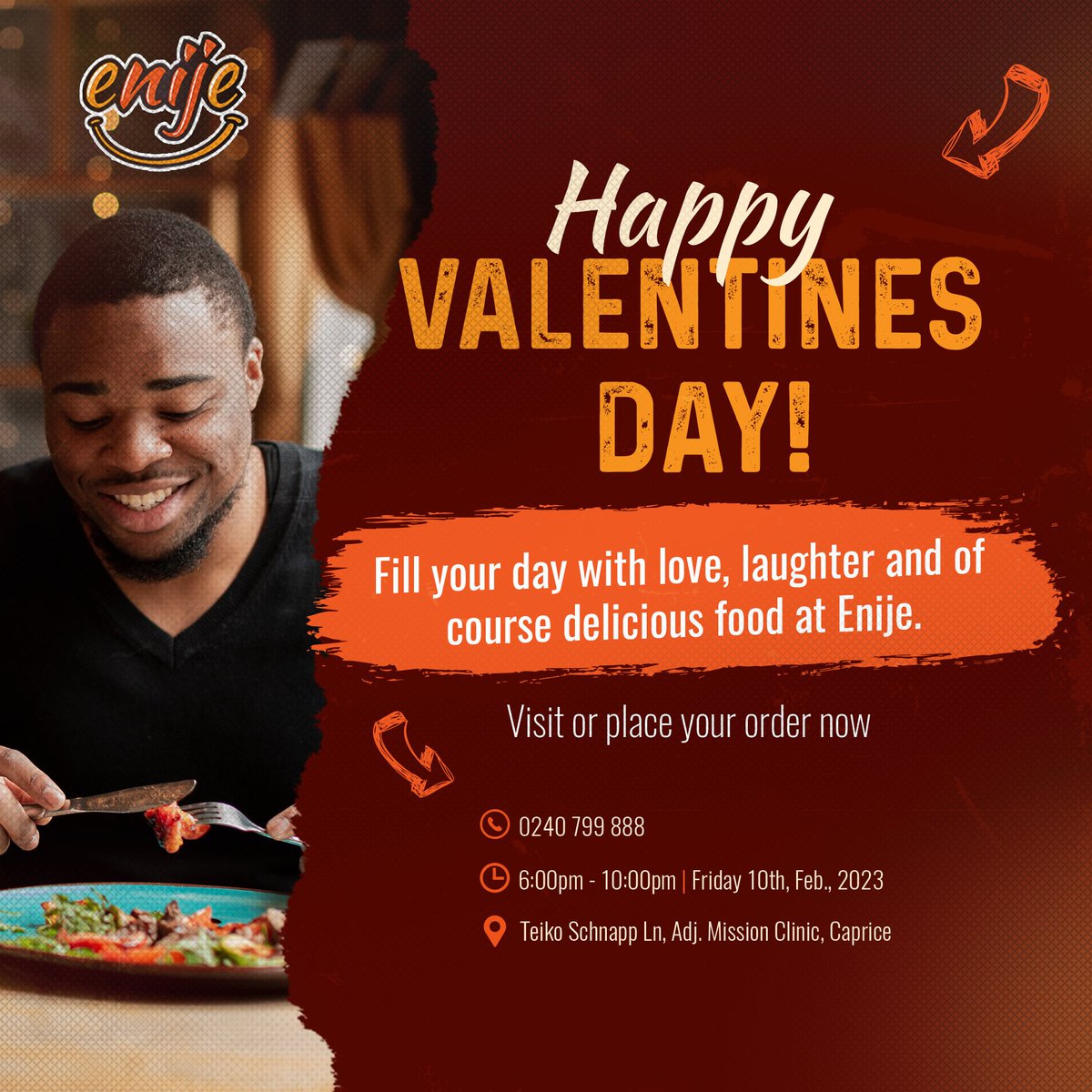 enijerestaurant's tweet photo. Your love life deserves a touch of an enije experience. 

Visit or place your order now!
+233 240 799 888 https://t.co/goZHuEgrmS