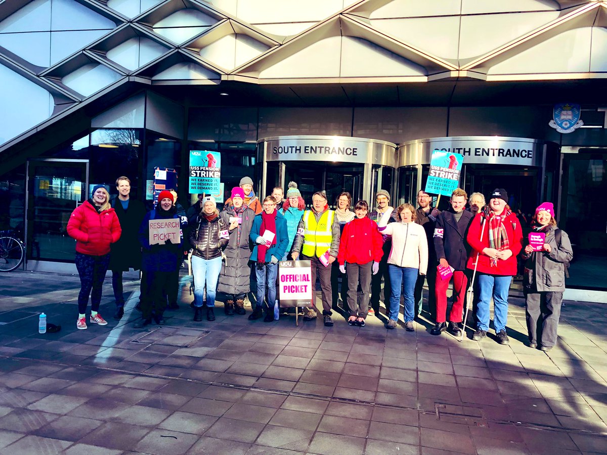 zenscara's tweet photo. Just some of the solid @sheffielducu pickets - Regent Court, Diamond, Jessop West, Hicks “Hicket”complete with #WhippetOnAPicket! 

Solidarity, sunshine, and steely determination all around 🪧☀️💕

#ucuRISING #UCUstrike #UCUstrikes @ucu @UCUYorksHumber https://t.co/Hpg83Lj2j3