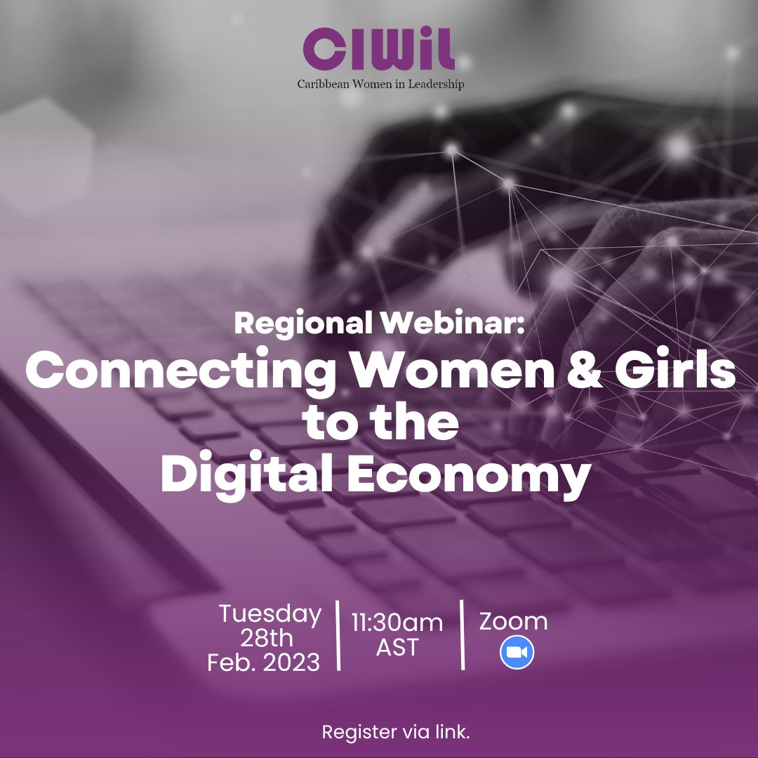 Join us as we explore:
✅Impacts of the gender #digitaldivide
✅#Opportunities for gender-responsive technology and innovation
✅Real life experiences of Caribbean women in #ICTcareers
✅Caribbean-led initiatives #connecting women and girls

 📲Register: tinyurl.com/5n6kvmmx