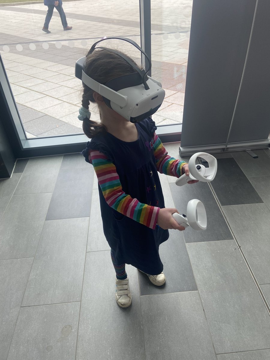 COMICResearchUK's tweet photo. Everyone loving our VR headsets today! Part of our #Soundfields study. Come and have a go! At the leisure centre at Monks Cross till 2pm today https://t.co/PLrt661EDS