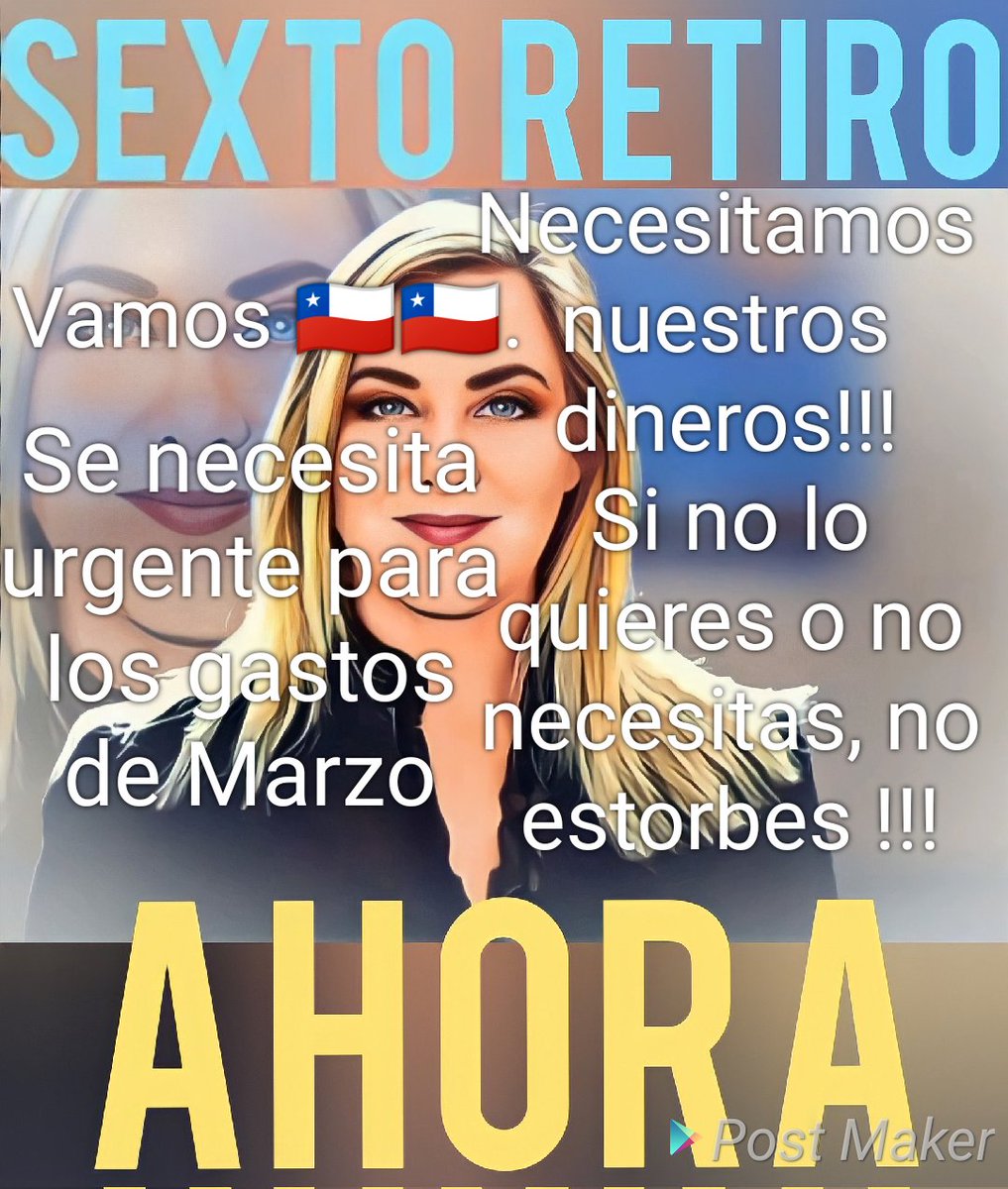 GidiLetelier's tweet photo. Vamos Chile mi alma. Queremos avanzar y que la vida NO nos aplaste. 
Deudas, cesantía, se viene Marzo. 
#SextoRetiro
#SextoRetiro
@PamJiles @alinco_rene @KarolCariola https://t.co/mSPfacyzZ7