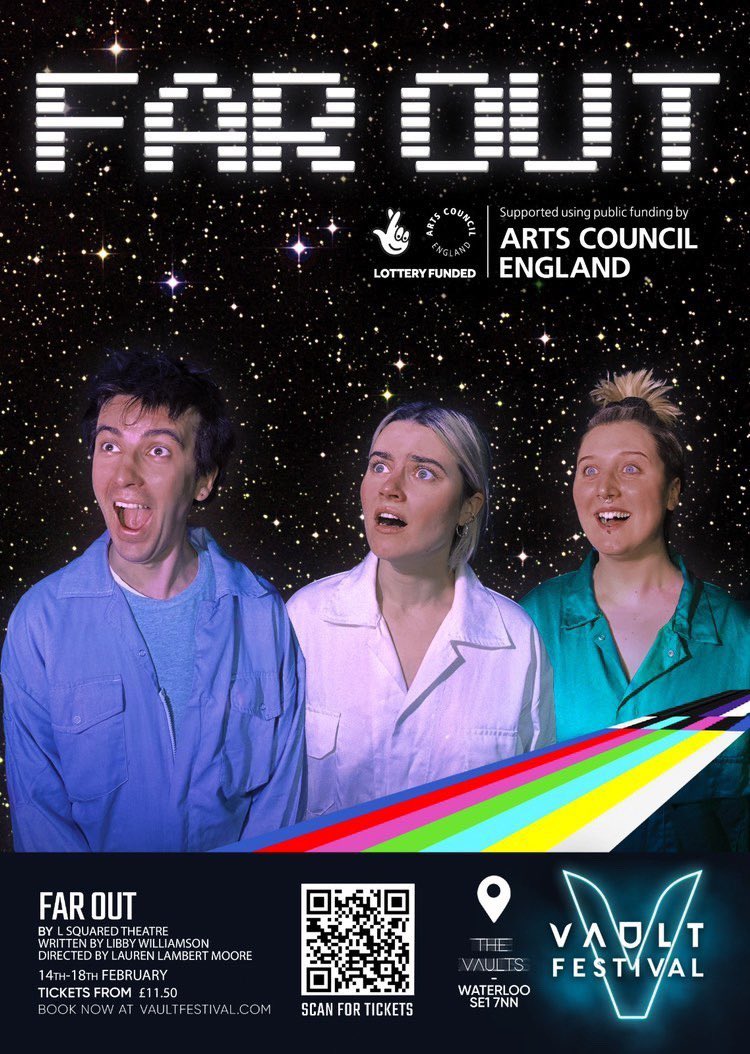 YellowCoatTC's tweet photo. Far Out by @LSquaredTheatre opens tonight and we just can't wait.
If queer sci-fi adventure is your bag, get on these tickets now! AND if you get tickets today, you can get 2 for £20 as part of @VAULTFestival #VDate offer.
🎟️ https://t.co/qz42lDn94z https://t.co/hPx1gHQ1Rg