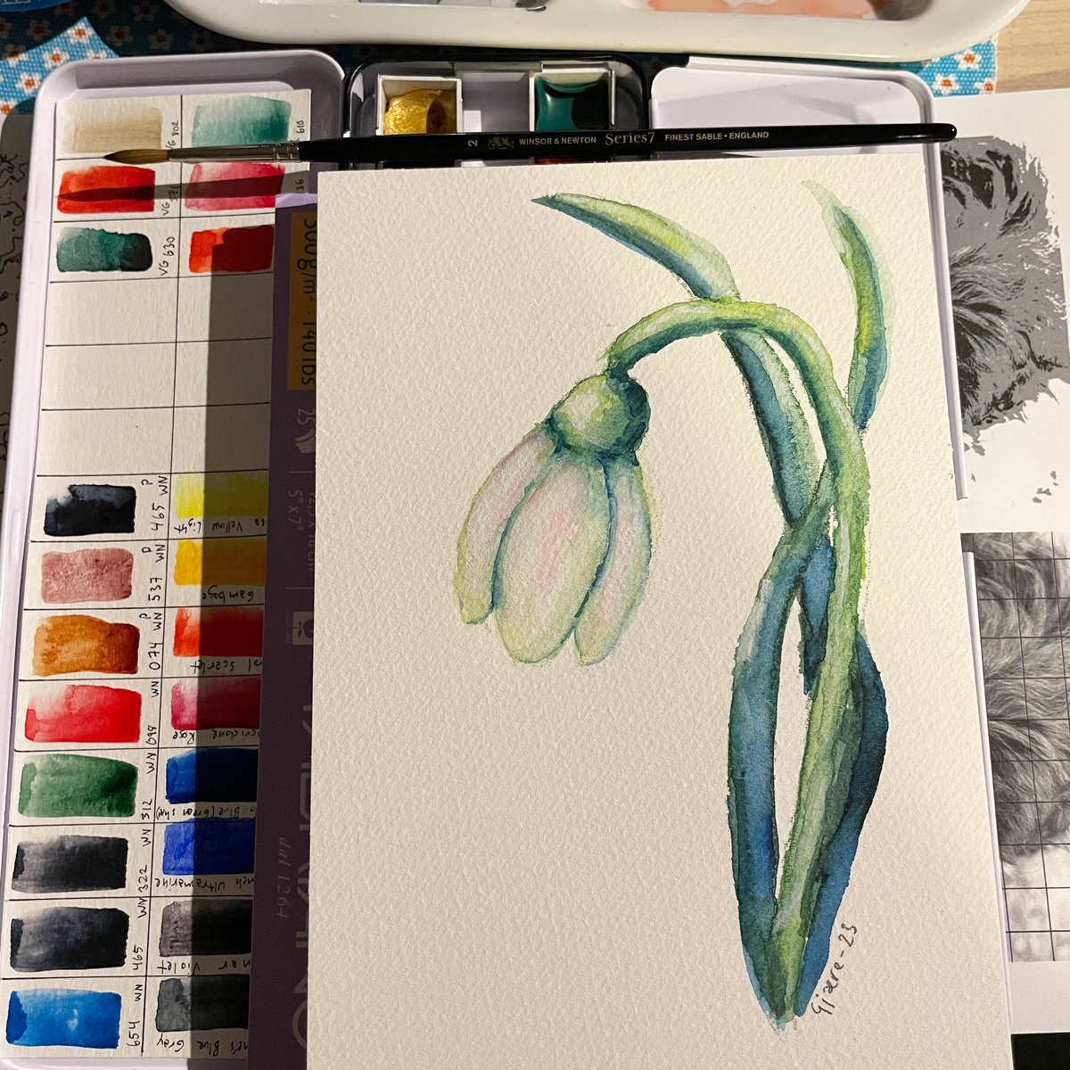 Cilja's tweet photo. Har visst ikke postet noe på min "vegg" siden november. Så her er en tråd med noe av kunsten jeg har produsert og fullført siden da 🎨 
For det meste akvarell. Men også akryl, og litt digitalt. 
1/6 https://t.co/2a7LyKxaDD