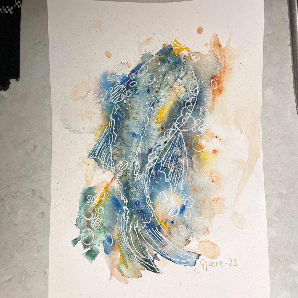 Cilja's tweet photo. Har visst ikke postet noe på min "vegg" siden november. Så her er en tråd med noe av kunsten jeg har produsert og fullført siden da 🎨 
For det meste akvarell. Men også akryl, og litt digitalt. 
1/6 https://t.co/2a7LyKxaDD
